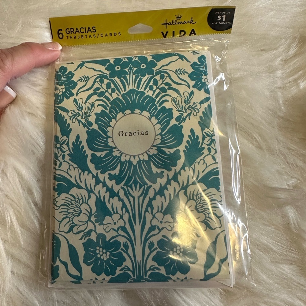 🩵5/$8 Hallmark Vida Gracias Cards - Teal and Cream